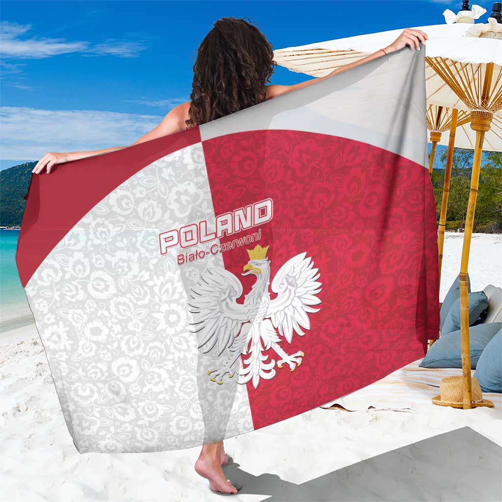 Poland Football Sarong White-Reds Floral Polish Pattern - Wonder Print Shop