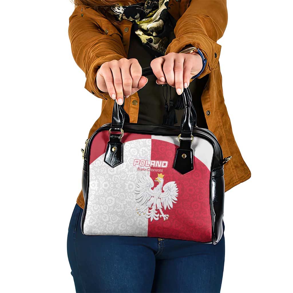 Poland Football Shoulder Handbag White-Reds Floral Polish Pattern - Wonder Print Shop