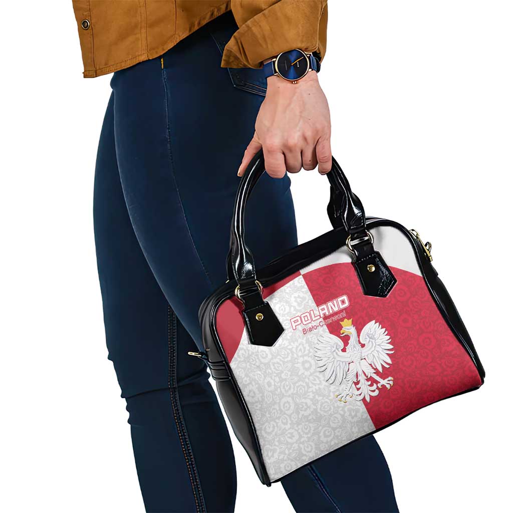 Poland Football Shoulder Handbag White-Reds Floral Polish Pattern - Wonder Print Shop