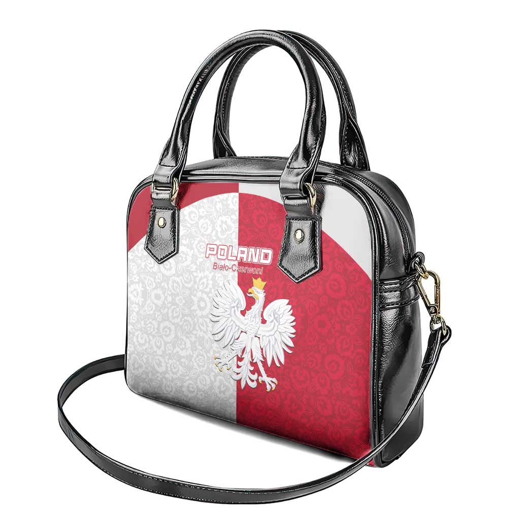 Poland Football Shoulder Handbag White-Reds Floral Polish Pattern - Wonder Print Shop