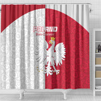 Poland Football Shower Curtain White-Reds Floral Polish Pattern - Wonder Print Shop