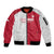 Custom Poland Football Sleeve Zip Bomber Jacket White-Reds Floral Polish Pattern - Wonder Print Shop