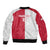 Custom Poland Football Sleeve Zip Bomber Jacket White-Reds Floral Polish Pattern - Wonder Print Shop
