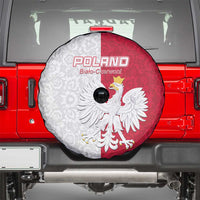 Poland Football Spare Tire Cover White-Reds Floral Polish Pattern - Wonder Print Shop