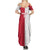 Custom Poland Football Summer Maxi Dress White-Reds Floral Polish Pattern - Wonder Print Shop