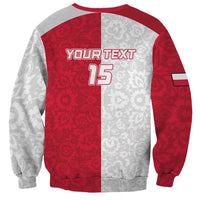 Custom Poland Football Sweatshirt White-Reds Floral Polish Pattern - Wonder Print Shop