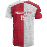 Custom Poland Football T Shirt White-Reds Floral Polish Pattern - Wonder Print Shop