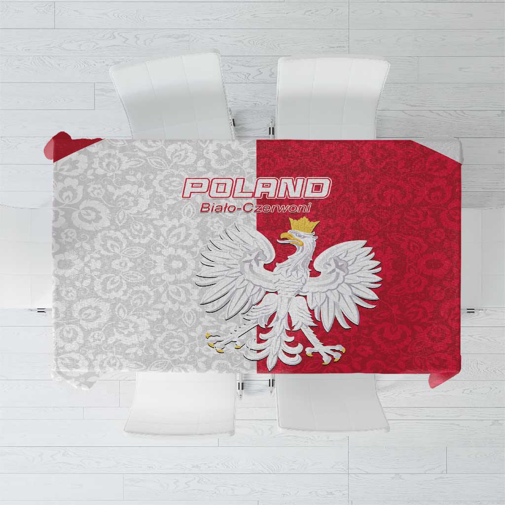 Poland Football Tablecloth White-Reds Floral Polish Pattern - Wonder Print Shop