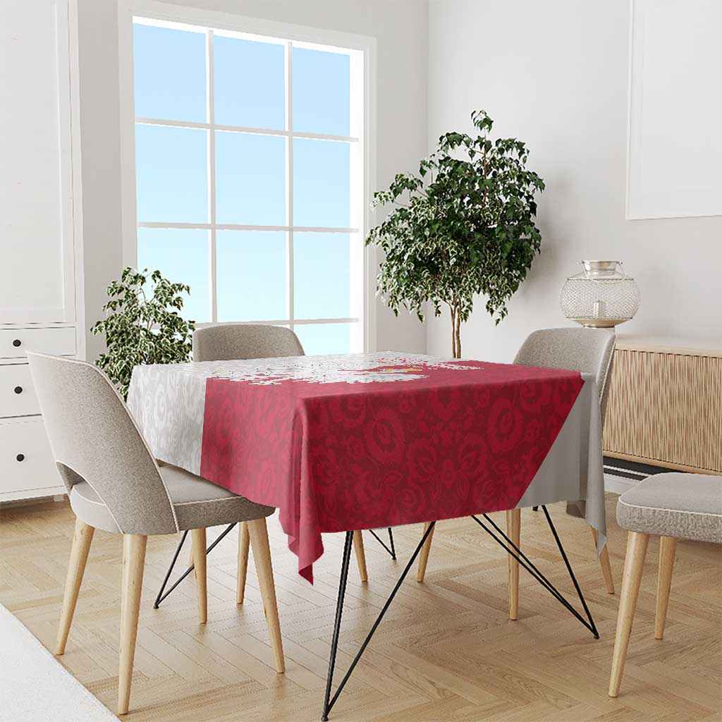 Poland Football Tablecloth White-Reds Floral Polish Pattern - Wonder Print Shop