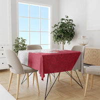 Poland Football Tablecloth White-Reds Floral Polish Pattern - Wonder Print Shop