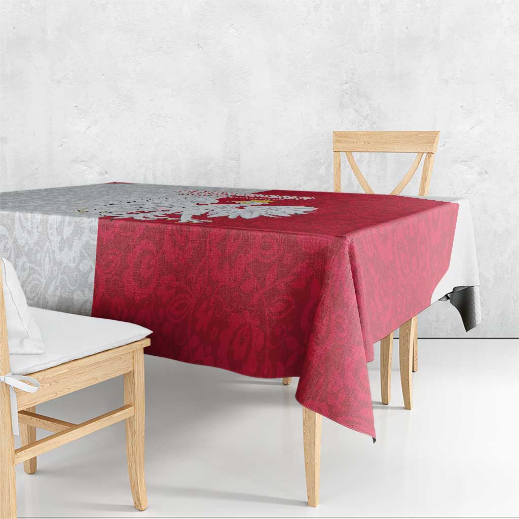 Poland Football Tablecloth White-Reds Floral Polish Pattern - Wonder Print Shop