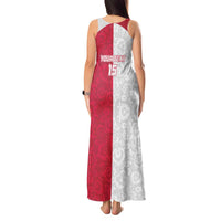 Custom Poland Football Tank Maxi Dress White-Reds Floral Polish Pattern - Wonder Print Shop