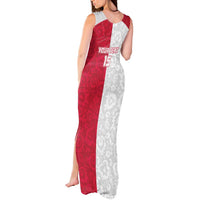 Custom Poland Football Tank Maxi Dress White-Reds Floral Polish Pattern - Wonder Print Shop