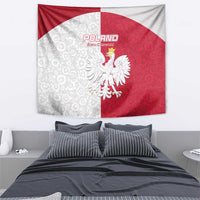 Poland Football Tapestry White-Reds Floral Polish Pattern - Wonder Print Shop