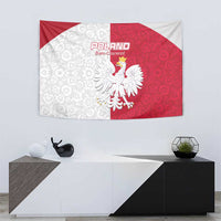 Poland Football Tapestry White-Reds Floral Polish Pattern - Wonder Print Shop