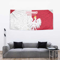 Poland Football Tapestry White-Reds Floral Polish Pattern - Wonder Print Shop