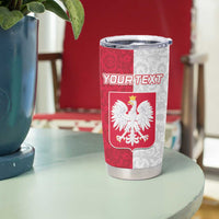 Custom Poland Football Tumbler Cup White-Reds Floral Polish Pattern - Wonder Print Shop