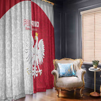 Poland Football Window Curtain White-Reds Floral Polish Pattern - Wonder Print Shop