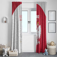 Poland Football Window Curtain White-Reds Floral Polish Pattern - Wonder Print Shop