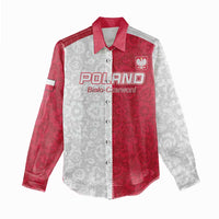 Custom Poland Football Women Casual Shirt White-Reds Floral Polish Pattern - Wonder Print Shop