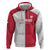 Custom Poland Football Zip Hoodie White-Reds Floral Polish Pattern - Wonder Print Shop