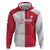 Custom Poland Football Zip Hoodie White-Reds Floral Polish Pattern - Wonder Print Shop