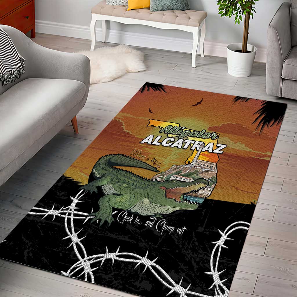 Alligator Alcatraz Area Rug Prison Florida Everglades - Wonder Print Shop