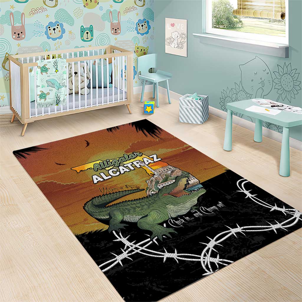 Alligator Alcatraz Area Rug Prison Florida Everglades - Wonder Print Shop