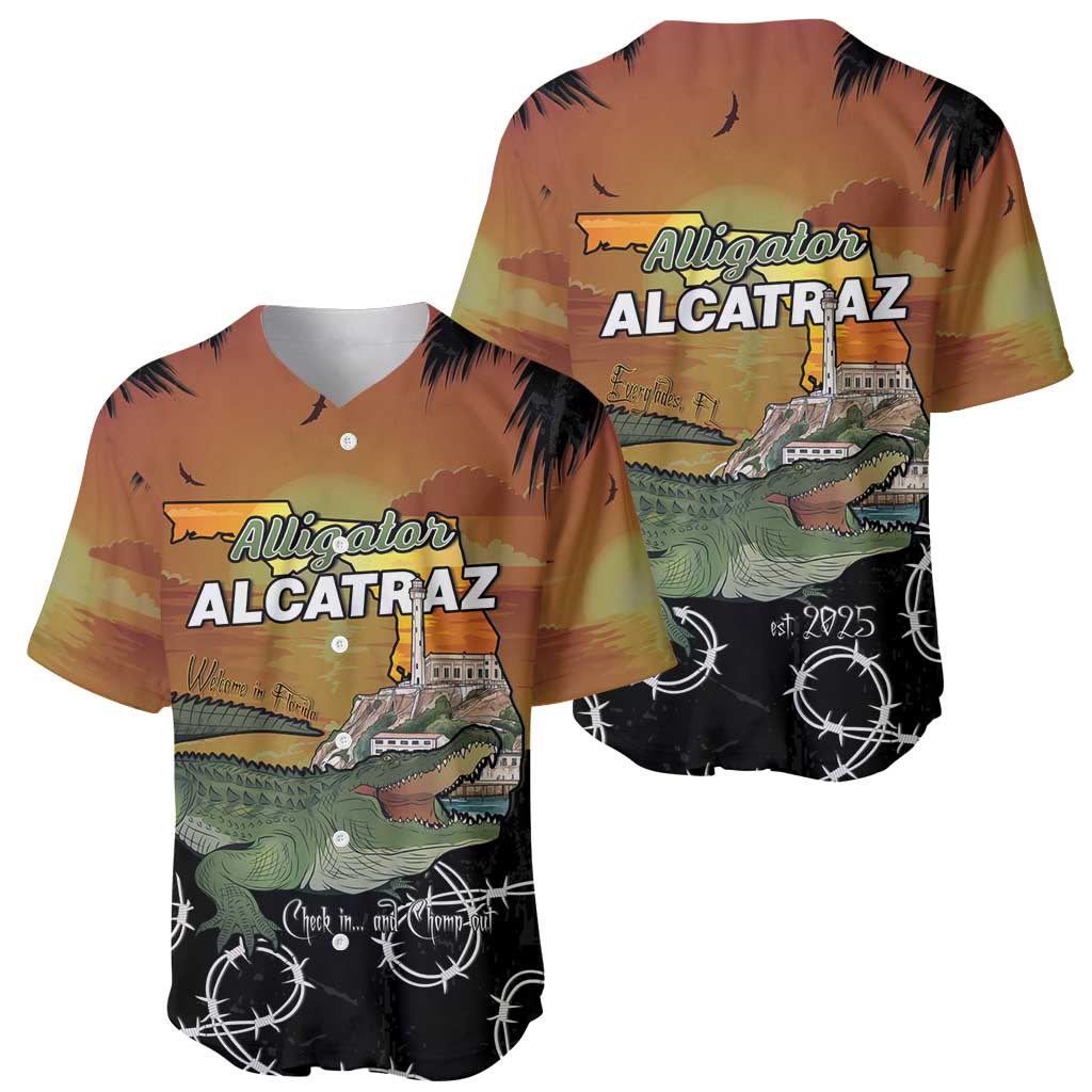 Alligator Alcatraz Baseball Jersey Prison Florida Everglades - Wonder Print Shop
