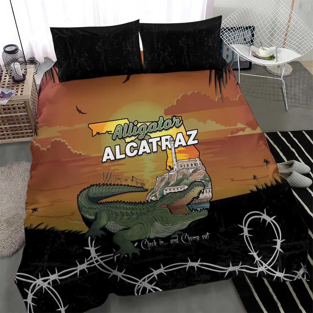 Alligator Alcatraz Bedding Set Prison Florida Everglades - Wonder Print Shop