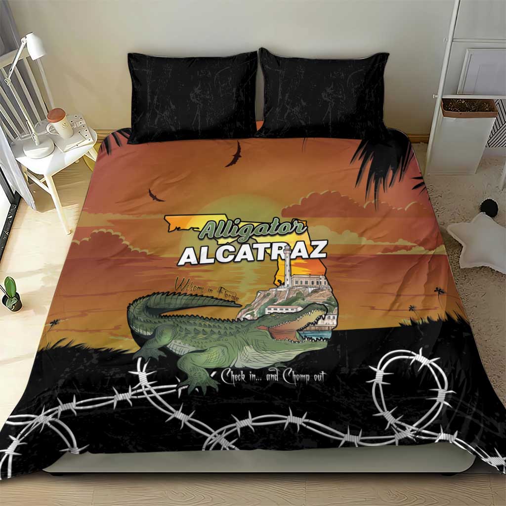 Alligator Alcatraz Bedding Set Prison Florida Everglades - Wonder Print Shop