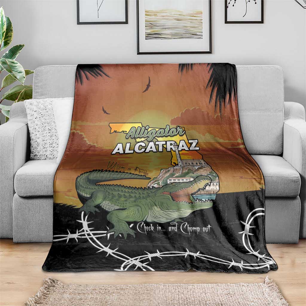 Alligator Alcatraz Blanket Prison Florida Everglades - Wonder Print Shop