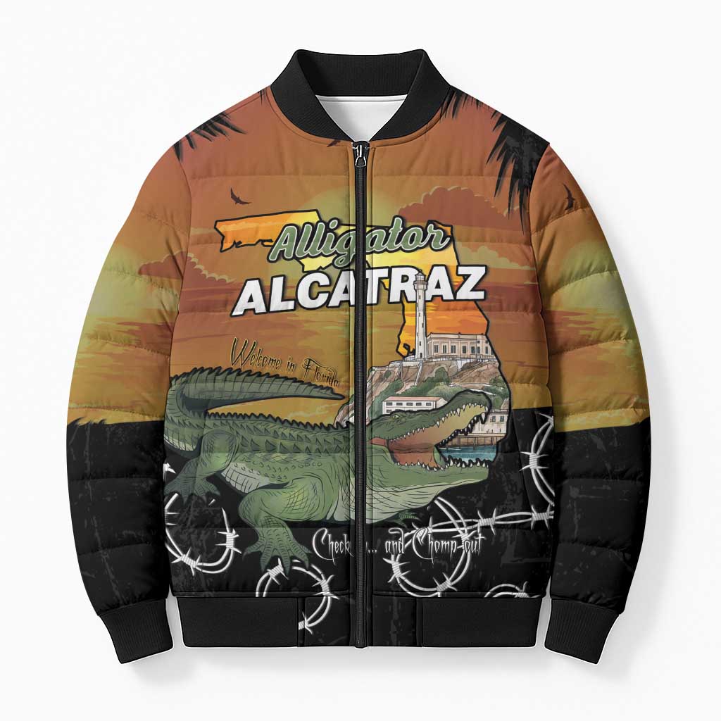 Alligator Alcatraz Bomber Puffer Jacket Prison Florida Everglades - Wonder Print Shop