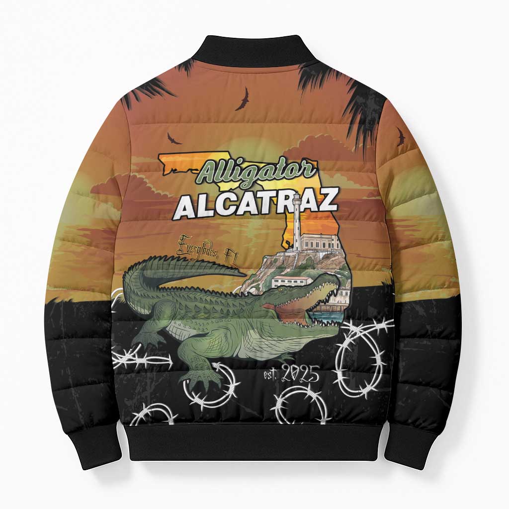Alligator Alcatraz Bomber Puffer Jacket Prison Florida Everglades - Wonder Print Shop