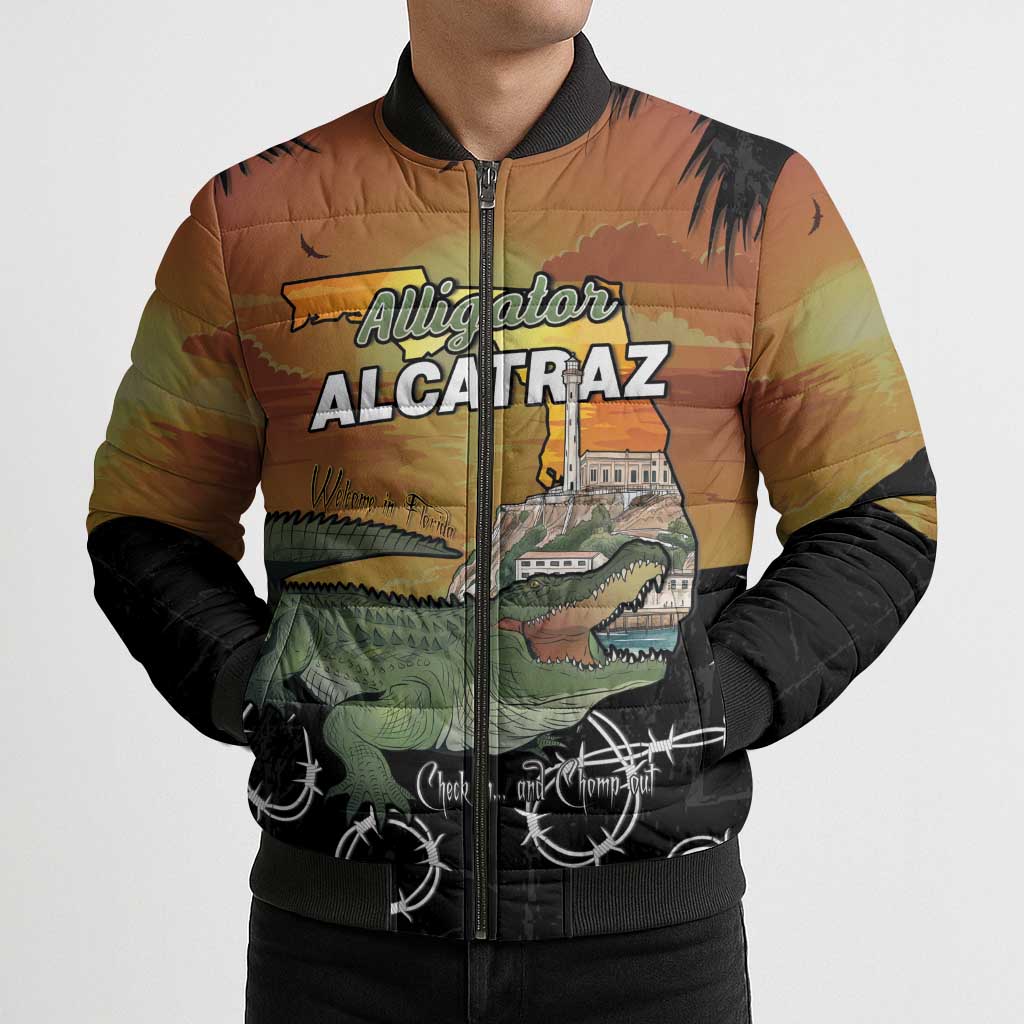 Alligator Alcatraz Bomber Puffer Jacket Prison Florida Everglades - Wonder Print Shop