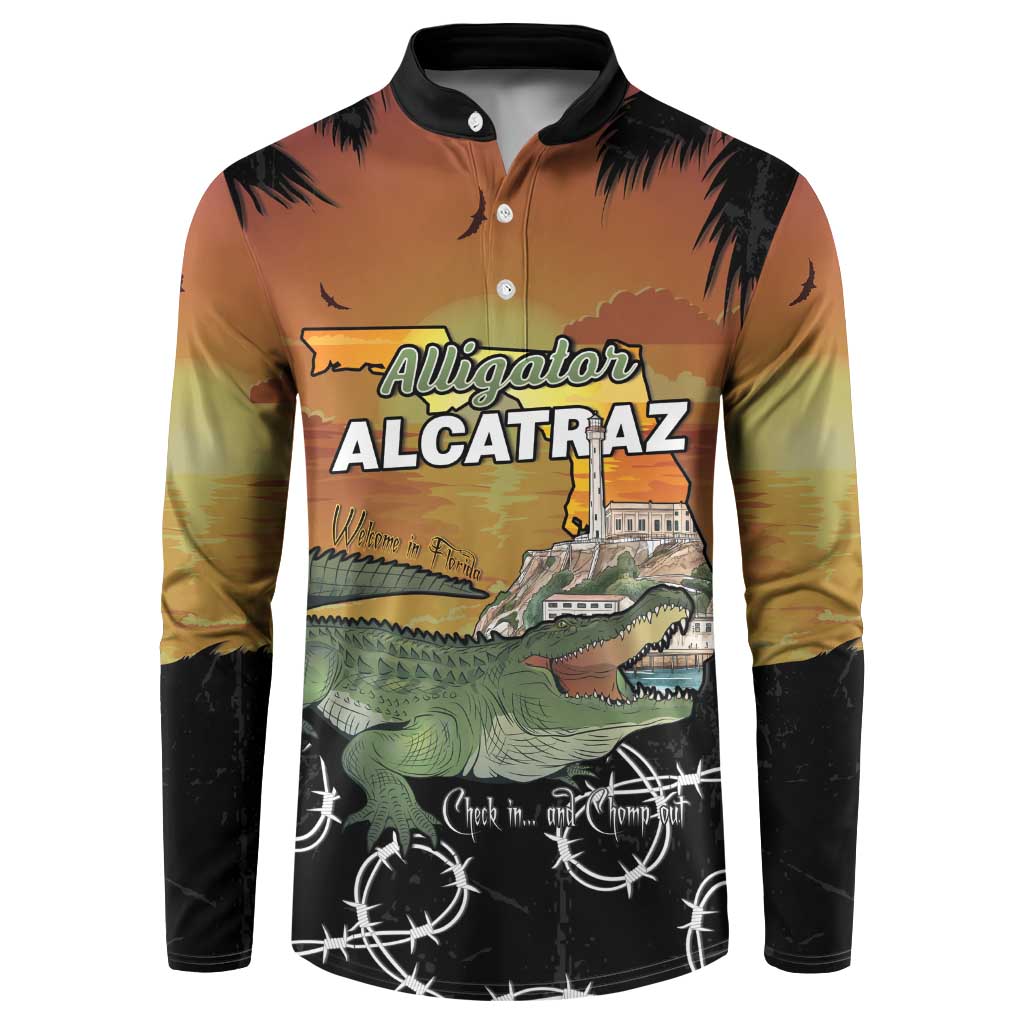Alligator Alcatraz Button Sweatshirt Prison Florida Everglades - Wonder Print Shop
