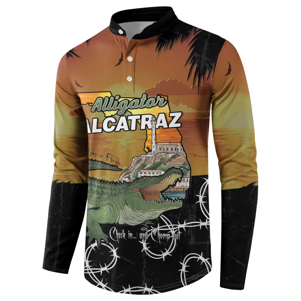 Alligator Alcatraz Button Sweatshirt Prison Florida Everglades - Wonder Print Shop