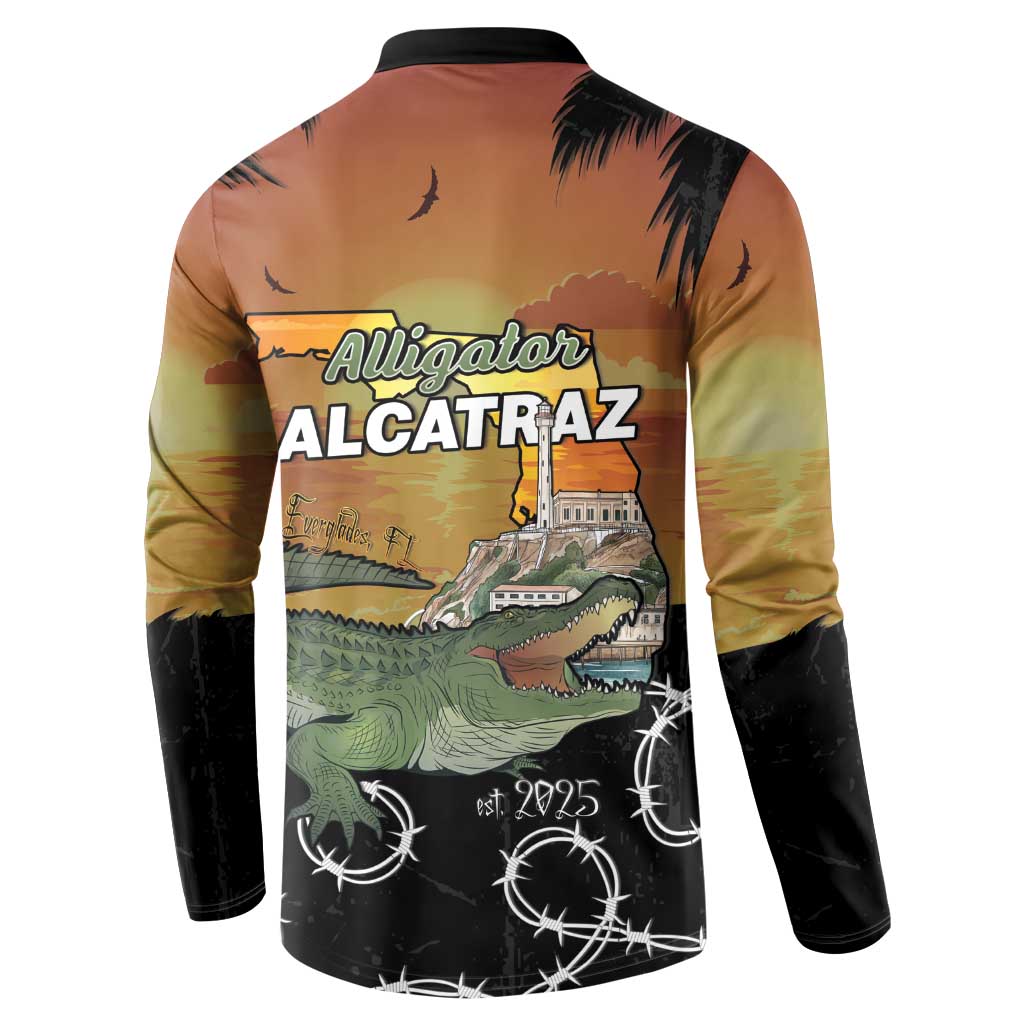 Alligator Alcatraz Button Sweatshirt Prison Florida Everglades - Wonder Print Shop