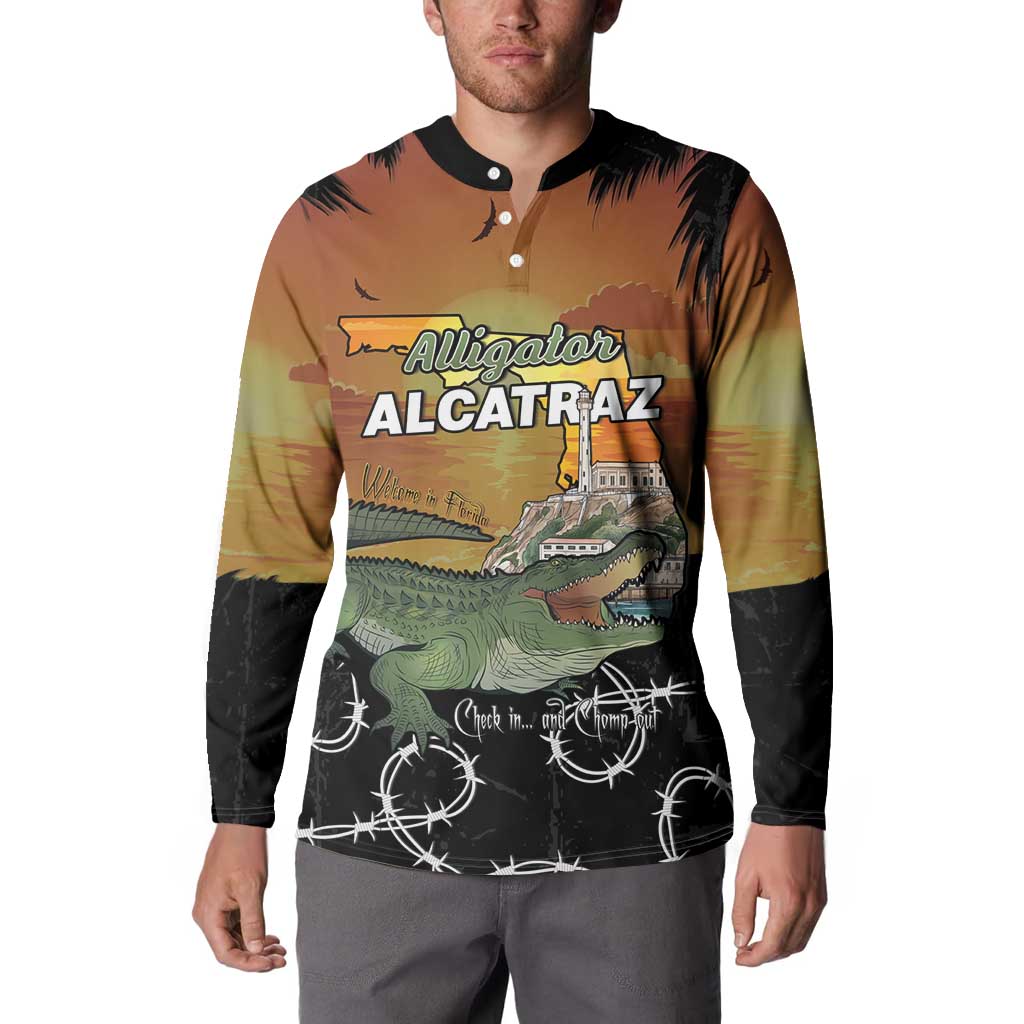 Alligator Alcatraz Button Sweatshirt Prison Florida Everglades - Wonder Print Shop