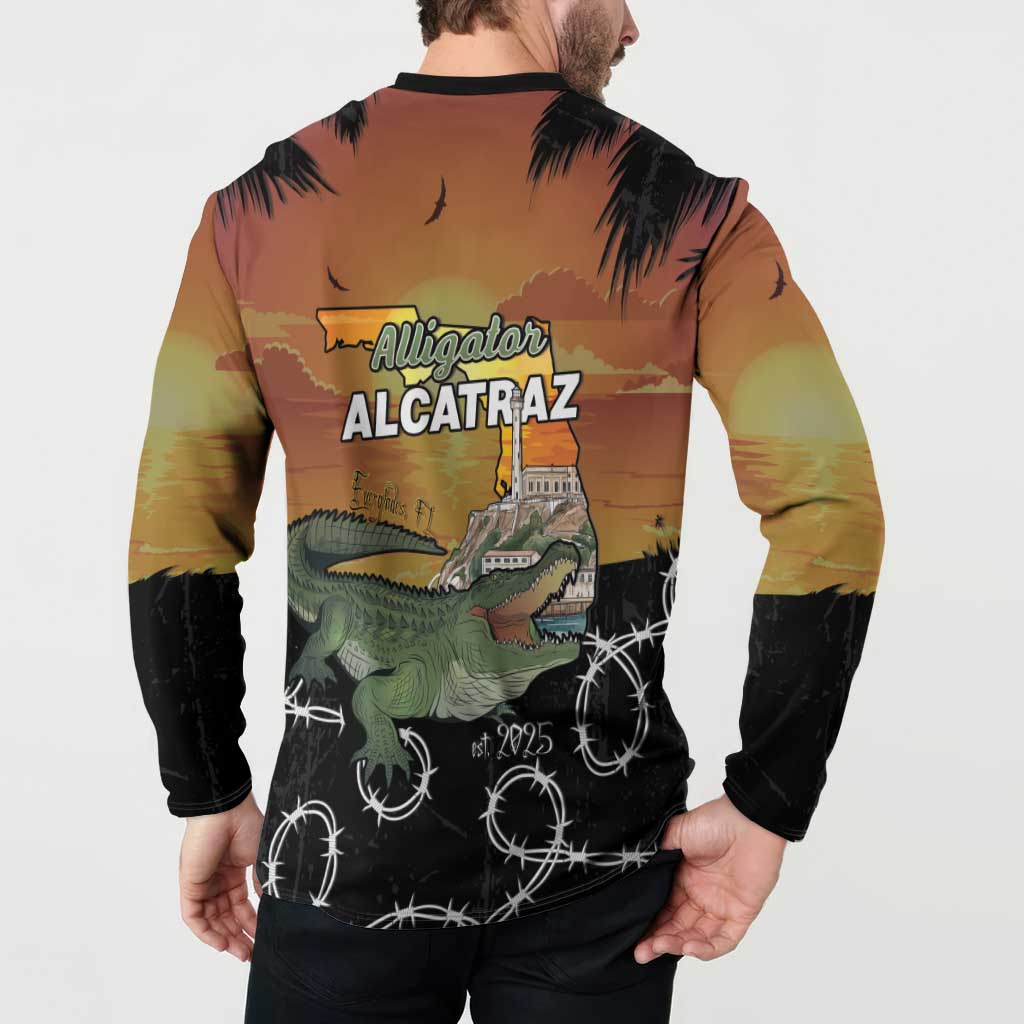Alligator Alcatraz Button Sweatshirt Prison Florida Everglades - Wonder Print Shop