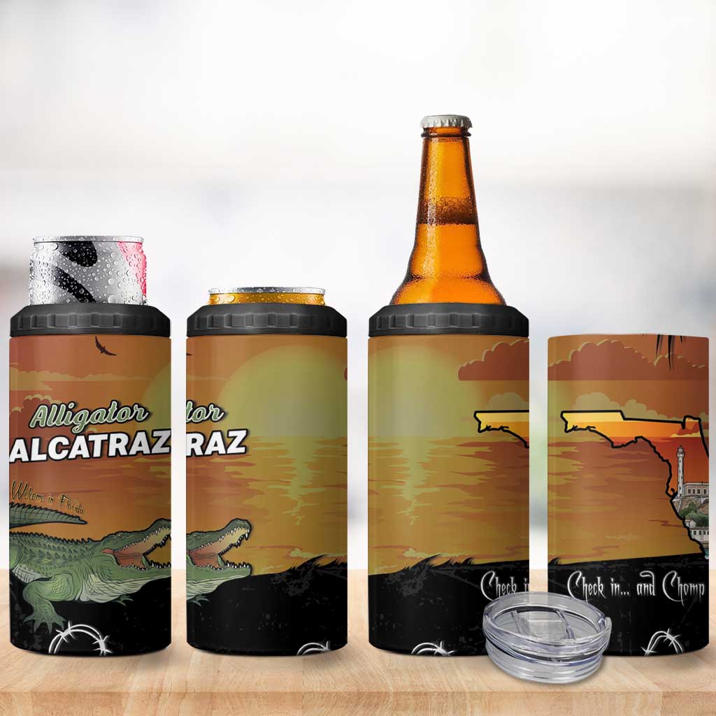 Alligator Alcatraz 4 in 1 Can Cooler Tumbler Prison Florida Everglades - Wonder Print Shop
