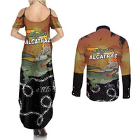 Alligator Alcatraz Couples Matching Summer Maxi Dress and Long Sleeve Button Shirt Prison Florida Everglades - Wonder Print Shop