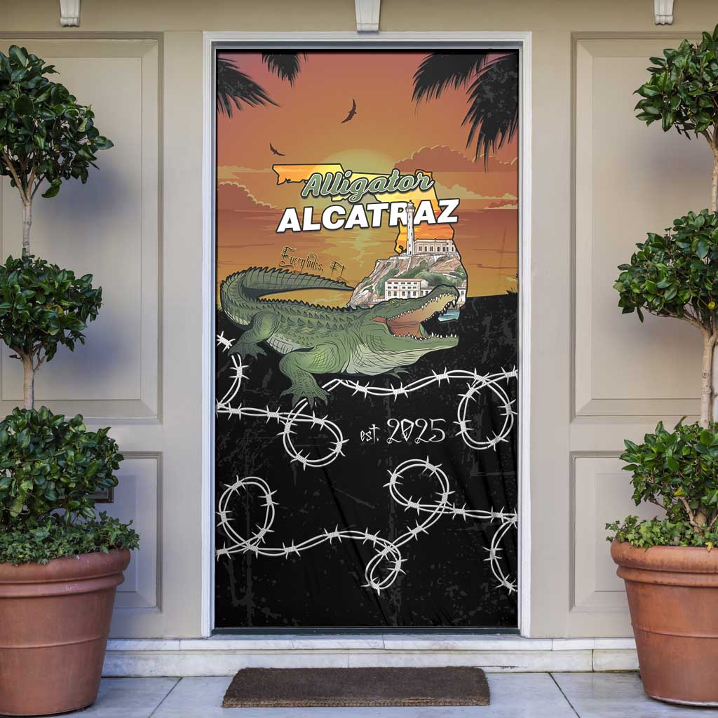Alligator Alcatraz Door Cover Prison Florida Everglades - Wonder Print Shop