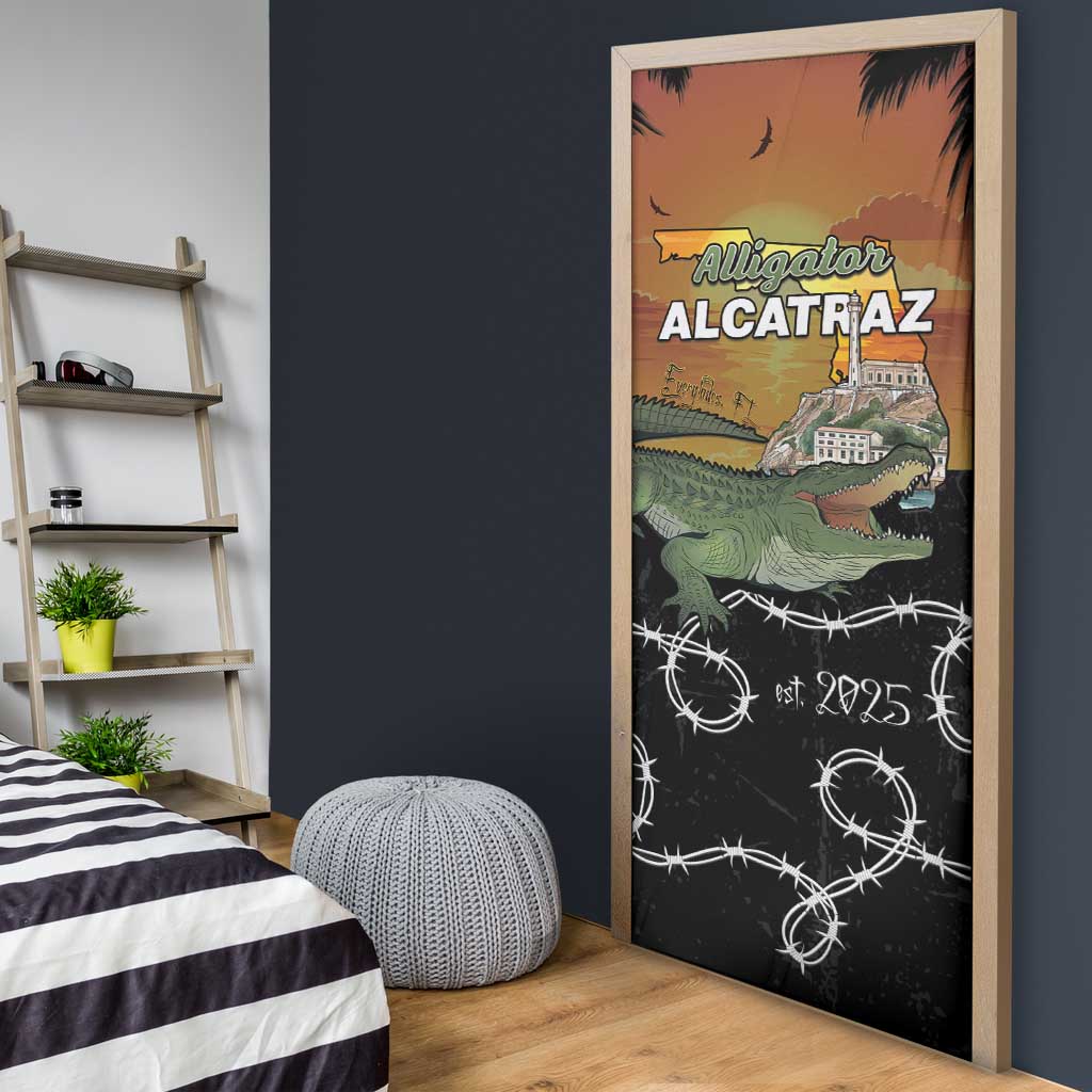 Alligator Alcatraz Door Cover Prison Florida Everglades - Wonder Print Shop