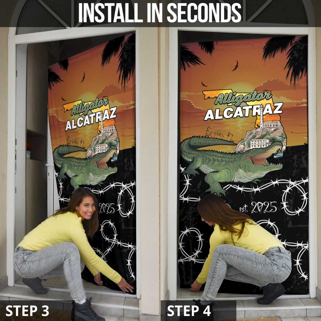 Alligator Alcatraz Door Cover Prison Florida Everglades - Wonder Print Shop