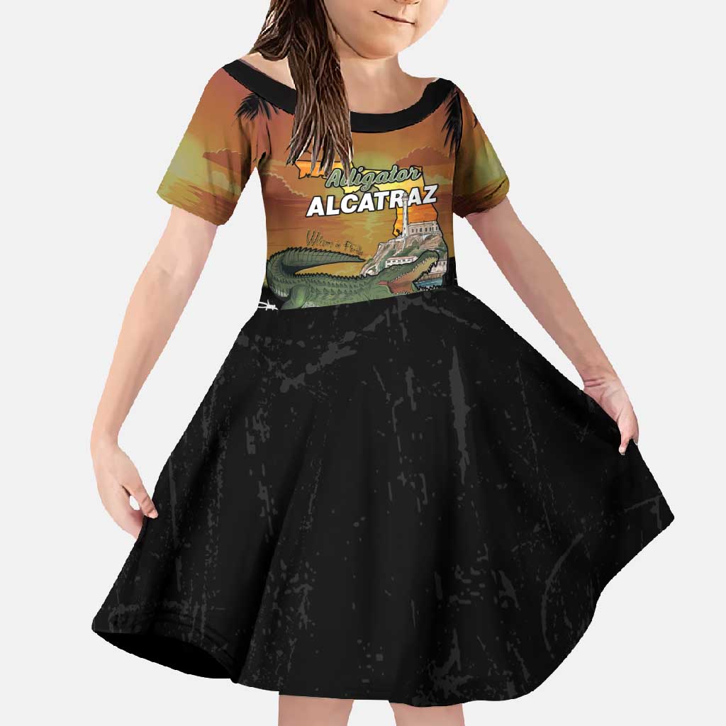 Alligator Alcatraz Family Matching Long Sleeve Bodycon Dress and Hawaiian Shirt Prison Florida Everglades - Wonder Print Shop