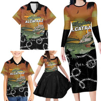 Alligator Alcatraz Family Matching Long Sleeve Bodycon Dress and Hawaiian Shirt Prison Florida Everglades - Wonder Print Shop