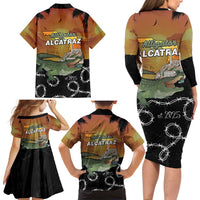 Alligator Alcatraz Family Matching Long Sleeve Bodycon Dress and Hawaiian Shirt Prison Florida Everglades - Wonder Print Shop