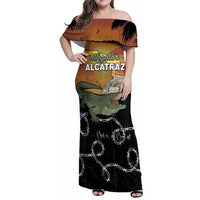 Alligator Alcatraz Family Matching Off Shoulder Maxi Dress and Hawaiian Shirt Prison Florida Everglades - Wonder Print Shop