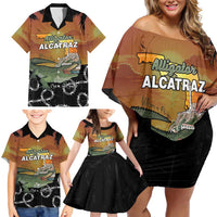 Alligator Alcatraz Family Matching Off Shoulder Short Dress and Hawaiian Shirt Prison Florida Everglades - Wonder Print Shop